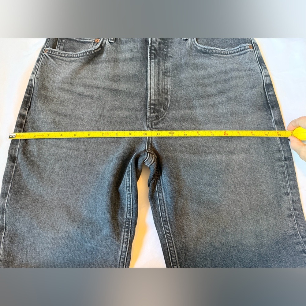 AGOLDE High Rise Stovepipe Jeans Size 29 Metal Black Denim 28" Inseam - Picture 9 of 12